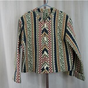 Doncaster Size 10 Multi Color Mixed Print Tapestry Jacket Unique Art to Wear